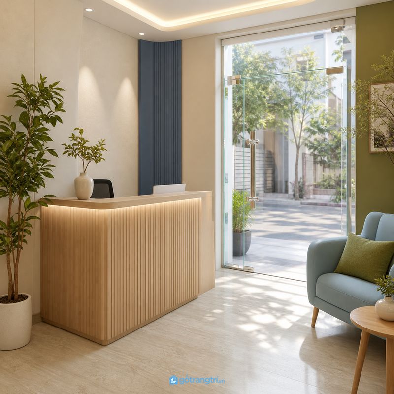 Quầy lễ tân mini phong cách cổ điển