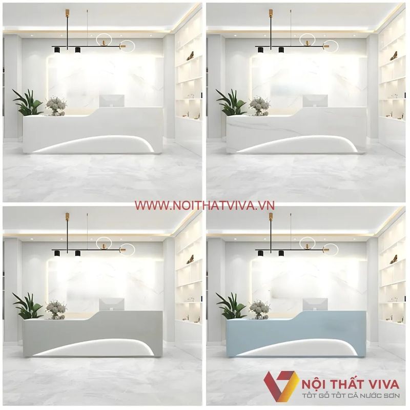 mẫu quầy lễ tân spa