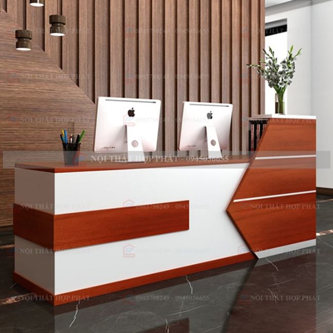 Quầy lễ tân gỗ MDF đẹp mắt