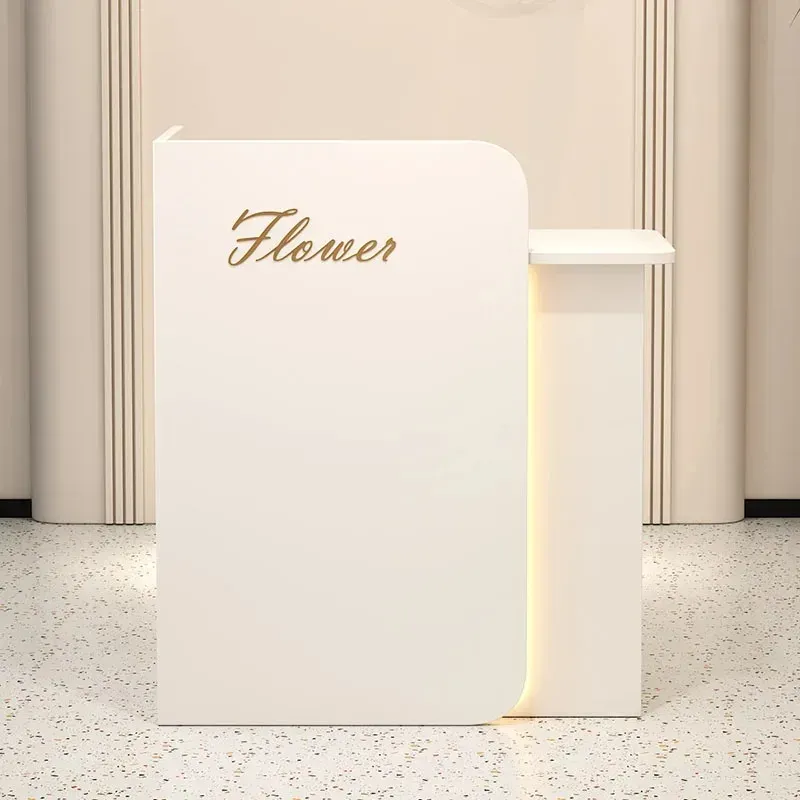Small Lighting Reception Desk Modern Cashier Table Console Cabinets
