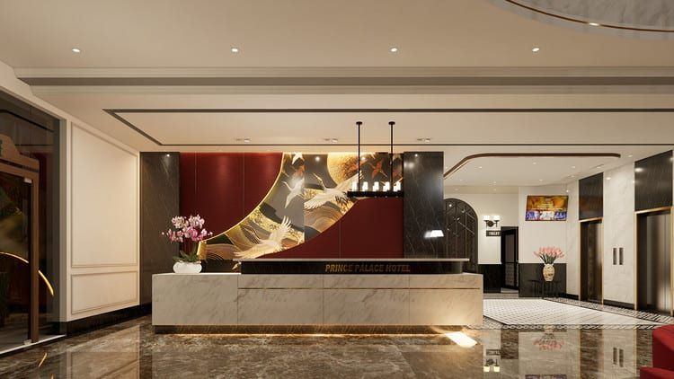 Thiết kế quầy lễ tân khách sạn Indochine