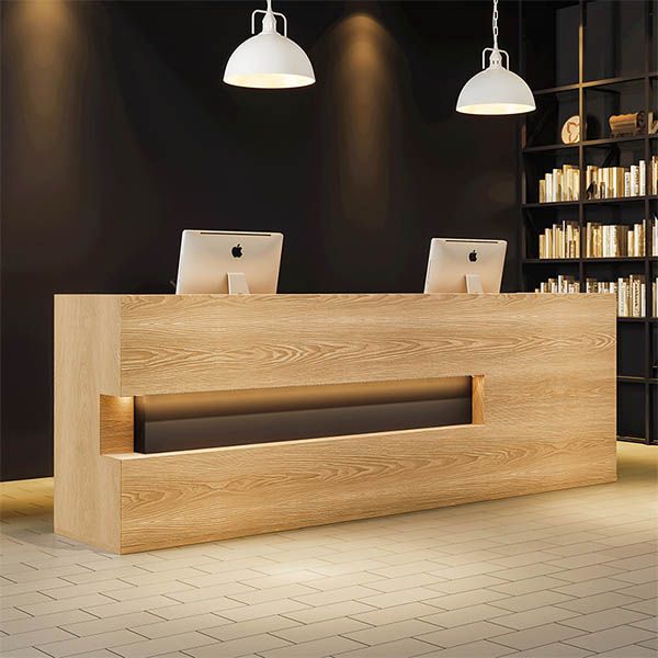 Quầy lễ tân độc đáo bằng gỗ MDF