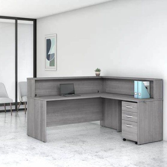 Hình ảnh quầy lễ tân gỗ MDF