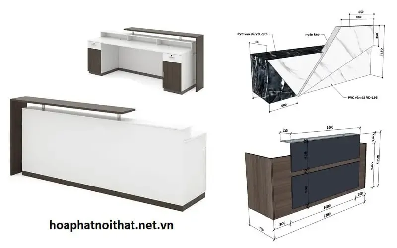 Kích thước bàn quầy lễ tân