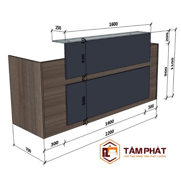 Kích thước quầy lễ tân