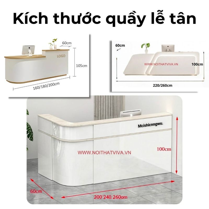 Mẫu quầy lễ tân công nghiệp, hiện đại