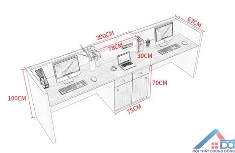 Quầy lễ tân dạng hình chữ nhật