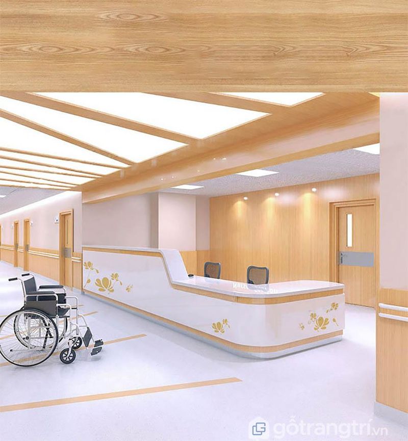 Quầy lễ tân chữ L đẹp, sang trọng và đẳng cấp