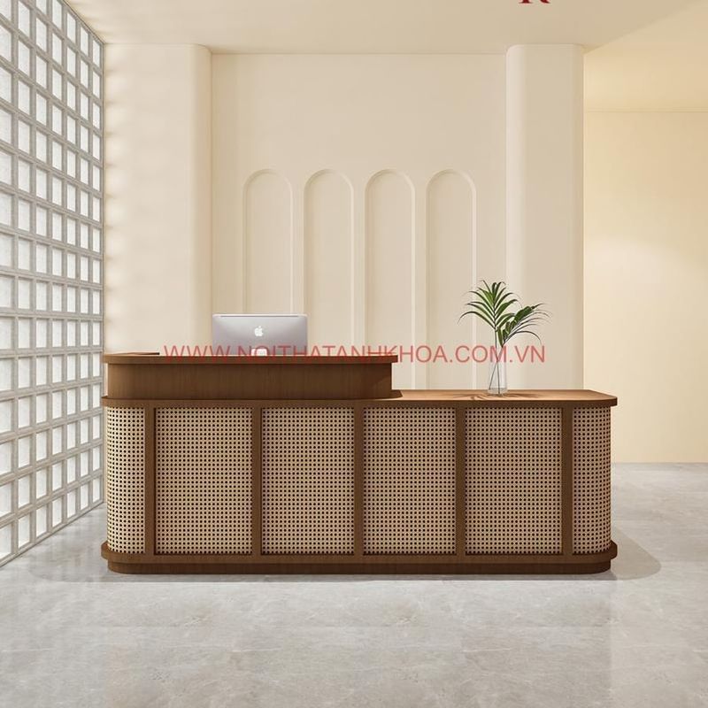 Quầy lễ tân công gỗ công nghiệp