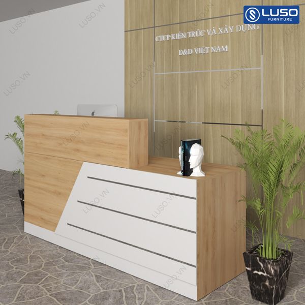 Quầy lễ tân MDF phong cách sang trọng