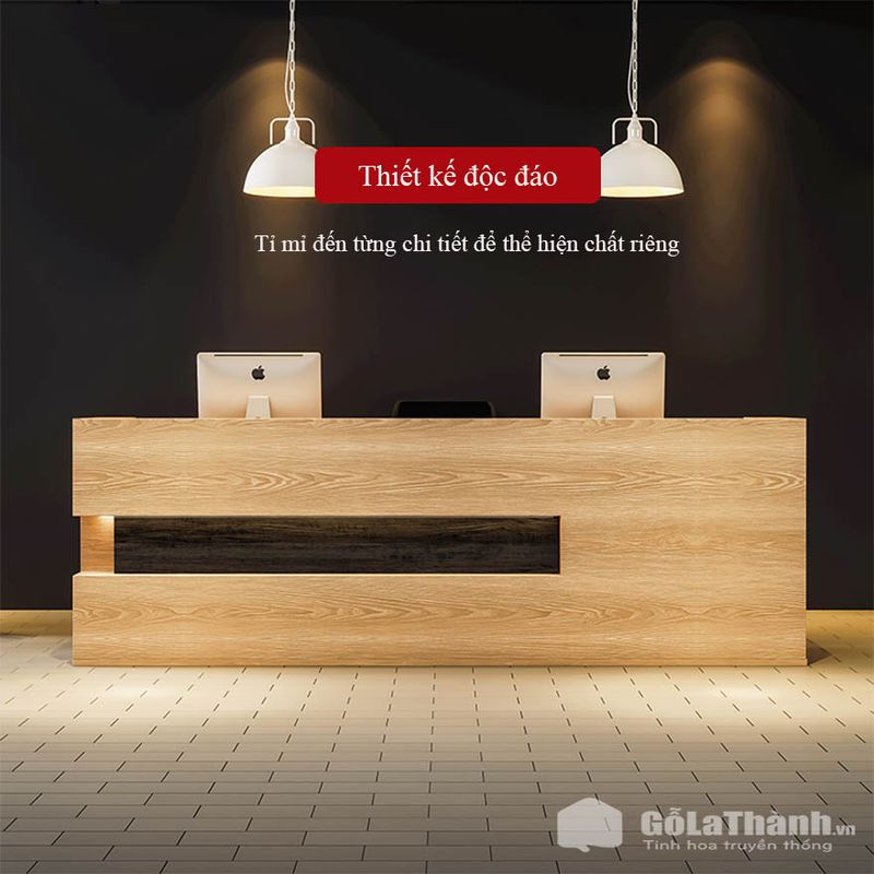 Quầy lễ tân độc đáo bằng gỗ MDF