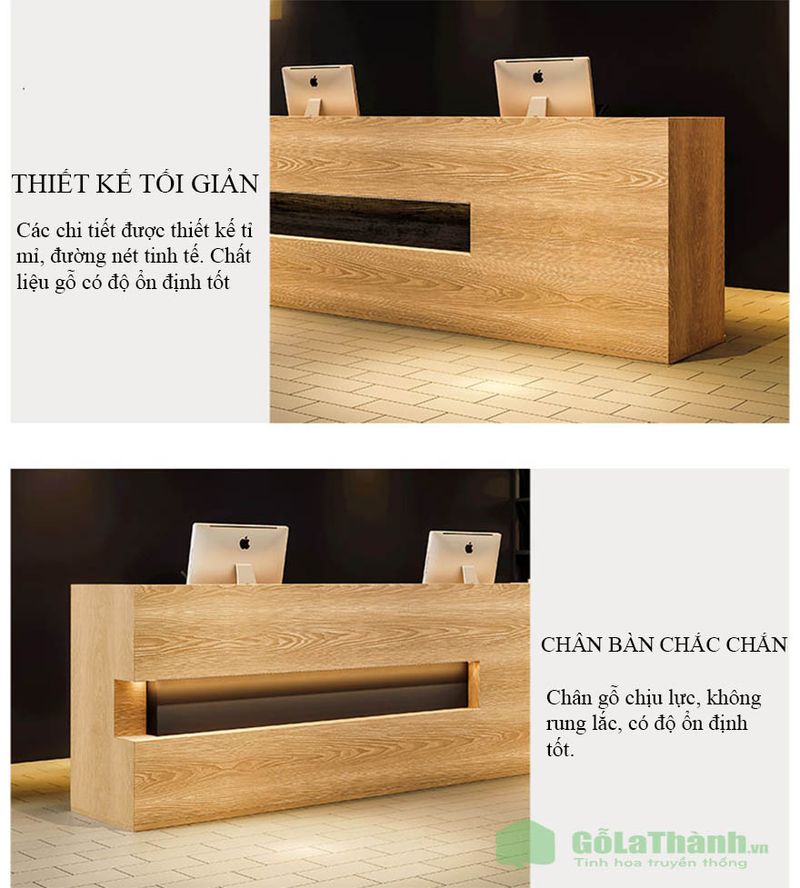 Quầy lễ tân gỗ MDF độc đáo