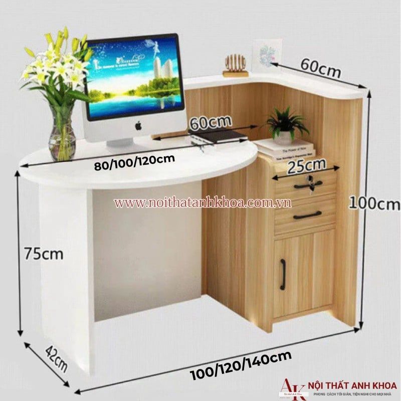 Quầy lễ tân mini đẹp hiện đại, giá rẻ