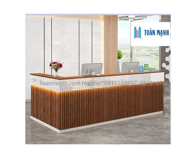 Quầy lễ tân chữ L tích hợp