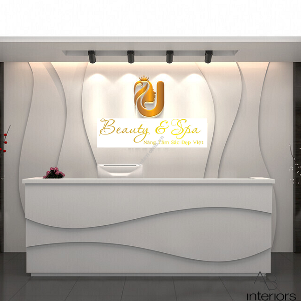Quầy lễ tân spa sang trọng