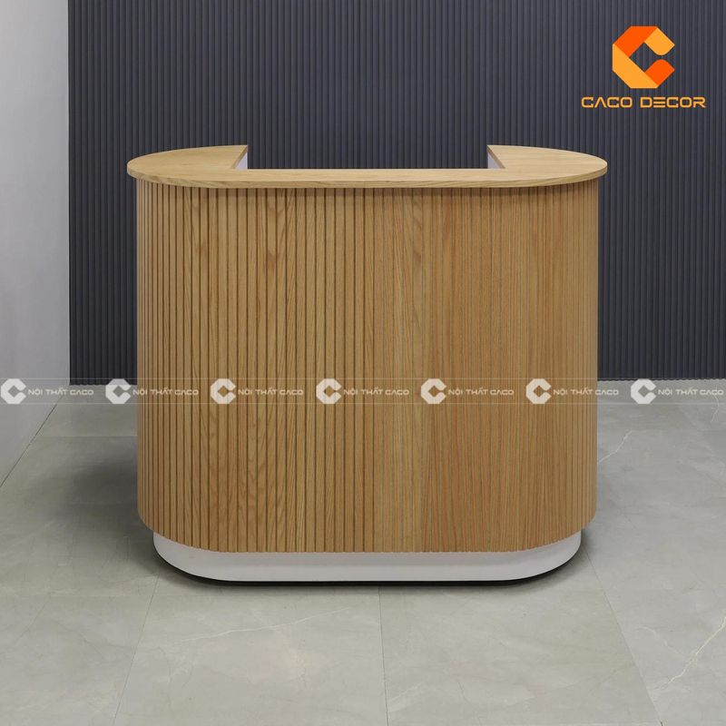 Quầy lễ tân gỗ MDF thiết kế đẹp