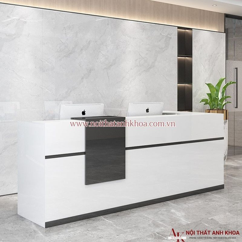 Quầy lễ tân văn phòng gỗ MDF đẹp hiện đại, giá rẻ