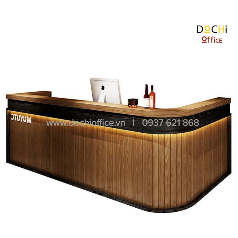 Quầy lễ tân chữ L đẹp