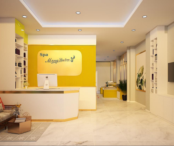 Quầy lễ tân spa phong cách chuyên nghiệp